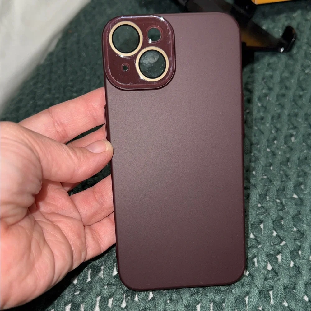 Burgundy Phone Case with Gold Accents Apple iPhone 13
